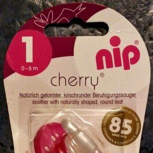 nip Cherry 0-6 month 2pk Baby Soothers Pacifiers Pink Latex 0%BPA NEW